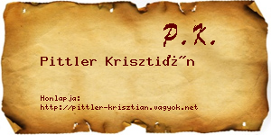 Pittler Krisztián névjegykártya